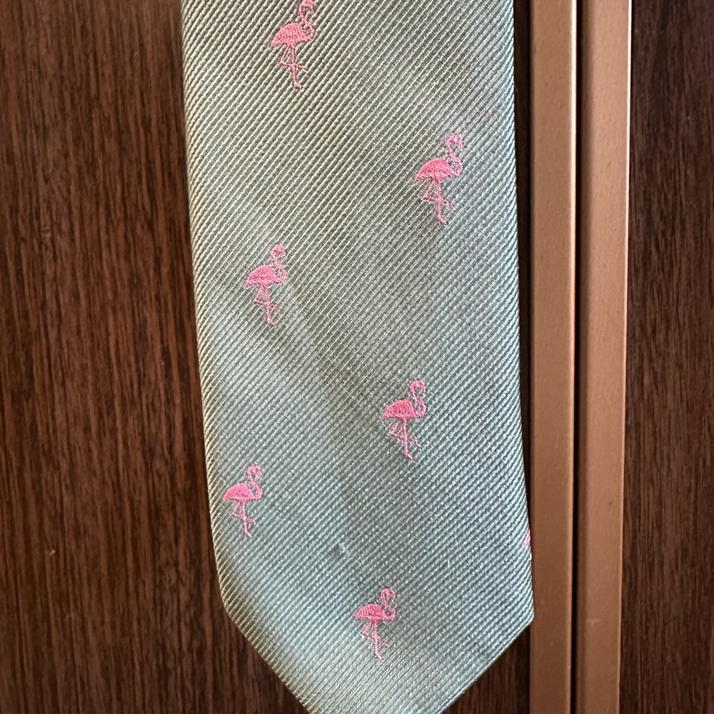 J. Crew Tie with Pink Flamingos